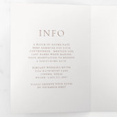 Elegant Earthy Neutral Script Monogram Wedding Dreifach Gefaltete Einladung (Innen Erste Seite)