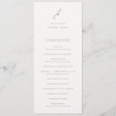 Elegant Earthy Neutral Script Monogram Wedding Programm (Vorderseite)