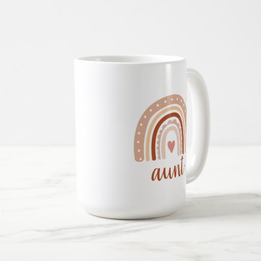 Elegant Earthy Tone Boho Rainbow Tante Tasse (VorderseiteRechts)