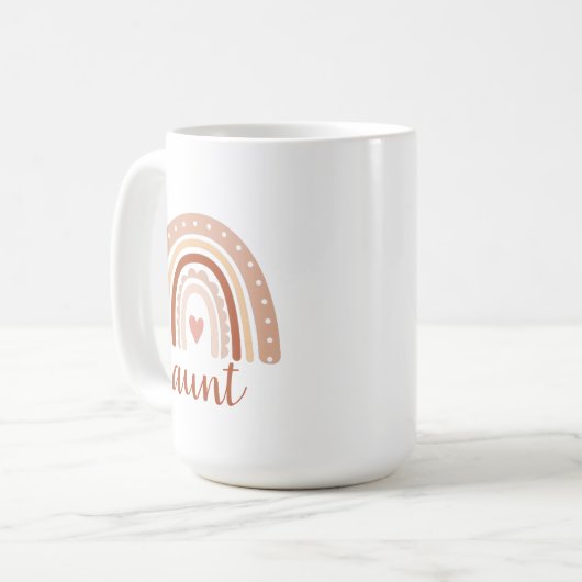 Elegant Earthy Tone Boho Rainbow Tante Tasse (Vorderseite Links)