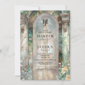 Elegant Earthy Tones Watercolor Wedding Monogram Einladung (Vorderseite)