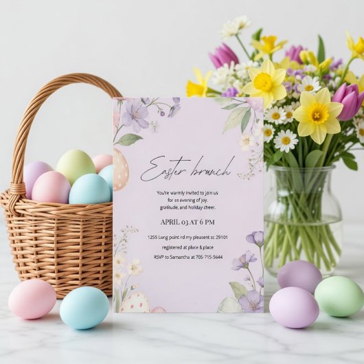 Elegant Easter Brunch | Pastel Floral Spring Einladung