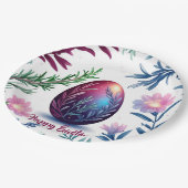 Elegant Easter Egg Botanical Art Pappteller (Schrägansicht)