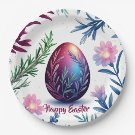 Elegant Easter Egg Botanical Art Pappteller