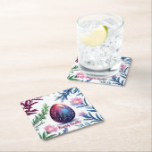 Elegant Easter Egg Botanical Art Rechteckiger Pappuntersetzer (Vor Ort)