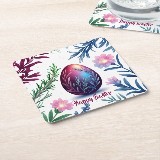 Elegant Easter Egg Botanical Art Rechteckiger Pappuntersetzer (angewinkelt)