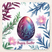 Elegant Easter Egg Botanical Art Rechteckiger Pappuntersetzer (Vorderseite)
