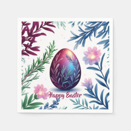 Elegant Easter Egg Botanical Art Serviette