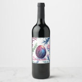 Elegant Easter Egg Botanical Art Weinetikett (Vorderseite)