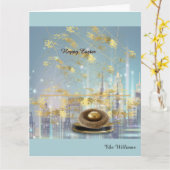 Elegant Easter Folded Greeting Card Karte (Gelbe Blume)