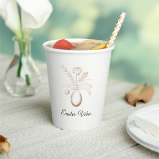 Elegant Easter Vibes Floral Paper Cups Pappbecher