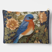 Elegant Eastern Bluebird William Morris Inspired Zubehörtasche (Rückseite)