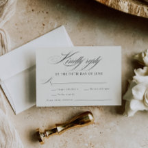 Elegant Ecru Black Calligraphy Wedding