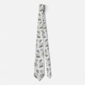 Elegant Ecru Silver Dollar Eukalyptus Wedding Krawatte (Vorderseite)
