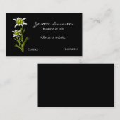 Elegant Edelweiss Business Card Visitenkarte (Vorne/Hinten)