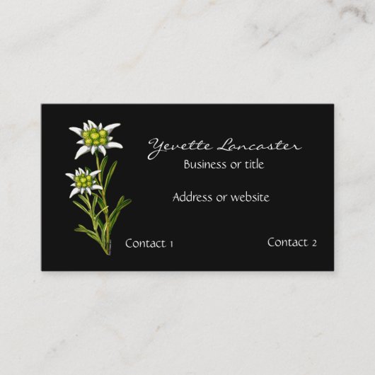 Elegant Edelweiss Business Card Visitenkarte (Vorderseite)