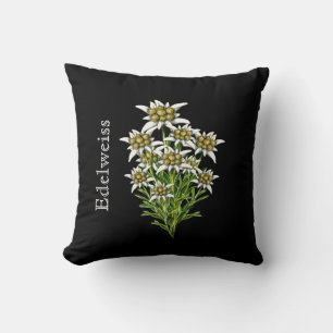 Elegant Edelweiss Floral Pillow Kissen