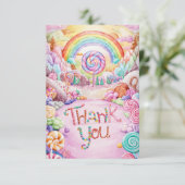 Elegant Editable Candyland danke Karte (Stehend Vorderseite)
