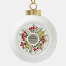 Elegant Editable Christmas/Holiday Keramik Kugel-Ornament