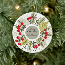 Elegant Editable Christmas/Holiday Keramik Ornament