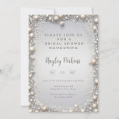 Elegant Editable Diamonds & Pearls Bridal Shower Einladung (Vorderseite)