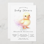 Elegant Editable Duck Baby Shower Einladung (Vorne/Hinten)