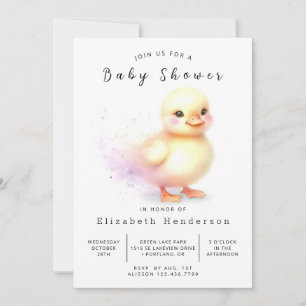 Elegant Editable Duck Baby Shower Einladung