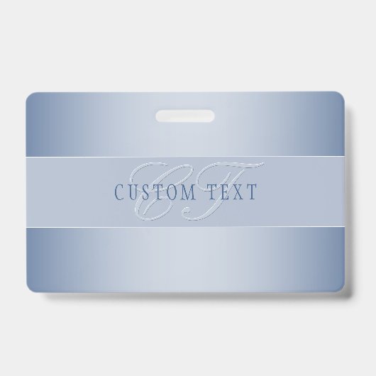 Elegant Editable Monogram Script Writing | Blau Ausweis (Vorderseite)