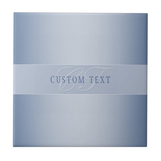 Elegant Editable Monogram Script Writing | Blau Fliese (Vorderseite)