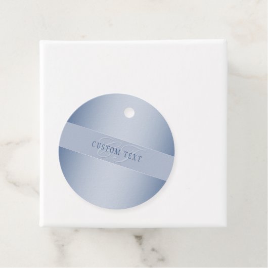 Elegant Editable Monogram Script Writing | Blau Geschenkanhänger (Beispiel)