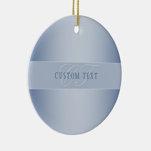 Elegant Editable Monogram Script Writing | Blau Keramik Ornament (Rechts)