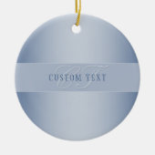 Elegant Editable Monogram Script Writing | Blau Keramik Ornament (Vorne)