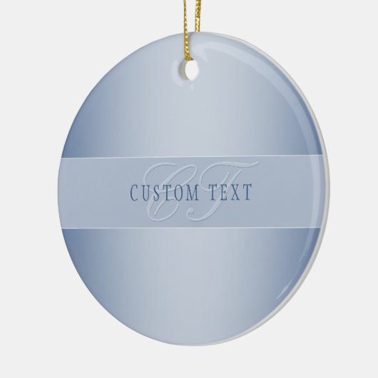 Elegant Editable Monogram Script Writing | Blau Keramik Ornament (Links)