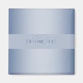 Elegant Editable Monogram Script Writing | Blau Magnet (Vorne)