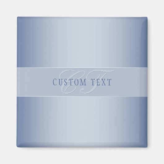 Elegant Editable Monogram Script Writing | Blau Magnet (Vorne)