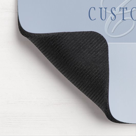 Elegant Editable Monogram Script Writing | Blau Mousepad (Ecke)
