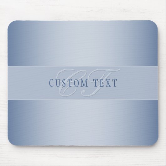 Elegant Editable Monogram Script Writing | Blau Mousepad (Vorne)