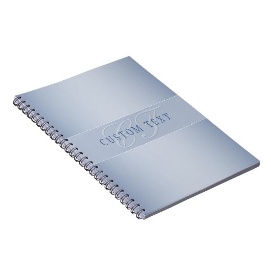 Elegant Editable Monogram Script Writing | Blau Notizblock (Rechte Seite)