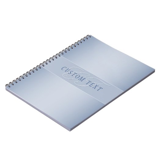 Elegant Editable Monogram Script Writing | Blau Notizblock (Linke Seite)