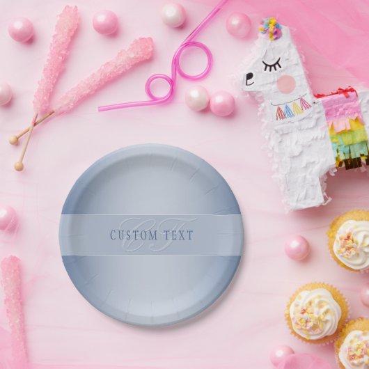 Elegant Editable Monogram Script Writing | Blau Pappteller (Party)