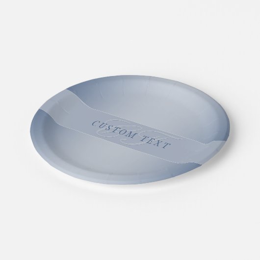 Elegant Editable Monogram Script Writing | Blau Pappteller (Schrägansicht)