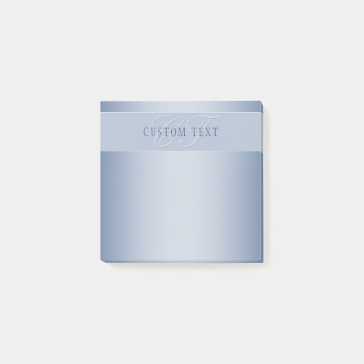 Elegant Editable Monogram Script Writing | Blau Post-it Klebezettel (Vorderseite)