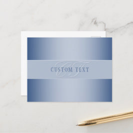 Elegant Editable Monogram Script Writing | Blau Postkarte