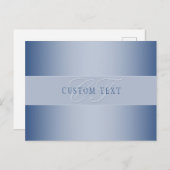 Elegant Editable Monogram Script Writing | Blau Postkarte (Vorne/Hinten)