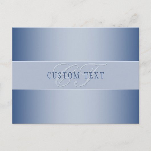 Elegant Editable Monogram Script Writing | Blau Postkarte (Vorderseite)