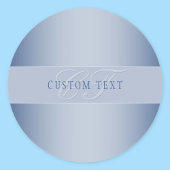 Elegant Editable Monogram Script Writing | Blau Runder Aufkleber