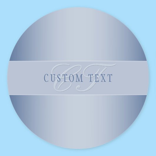 Elegant Editable Monogram Script Writing | Blau Runder Aufkleber