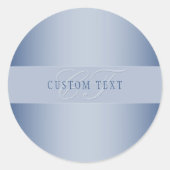 Elegant Editable Monogram Script Writing | Blau Runder Aufkleber (Vorderseite)