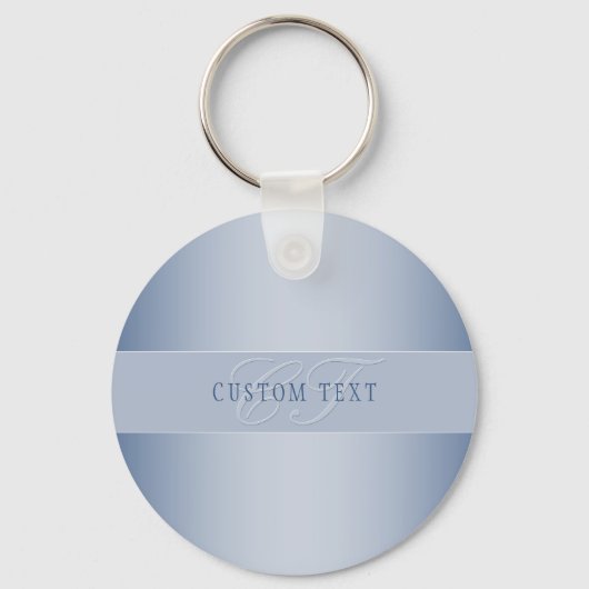 Elegant Editable Monogram Script Writing | Blau Schlüsselanhänger (Rückseite)