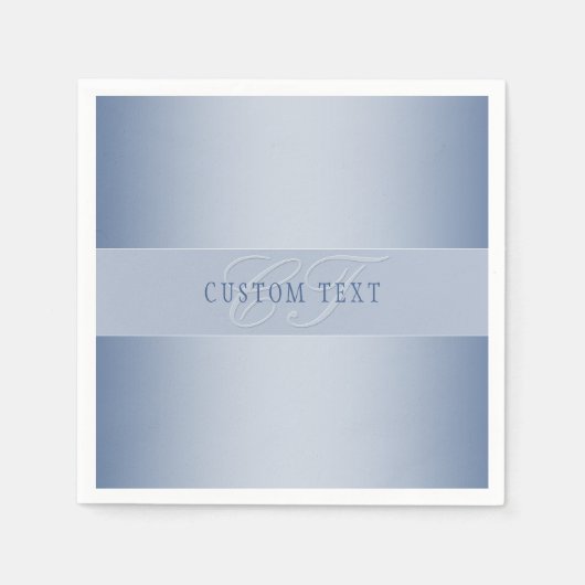 Elegant Editable Monogram Script Writing | Blau Serviette (Vorderseite)